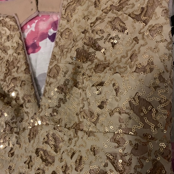 Size 6 BCBG Maxazria Gold Sequin Dress - Picture 3 of 7